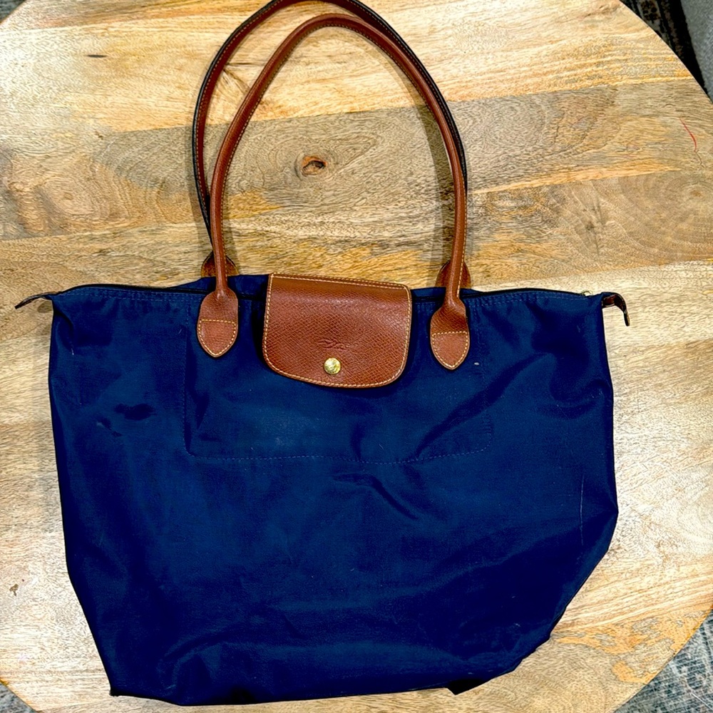 Longchamp Le Pliage Top Handle Handbag large in navy